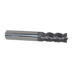Accupro - 3/8" Diam, 7/8" LOC, 4 Flute Solid Carbide Roughing & Finishing Square End Mill - AlTiN Finish, 2-1/2" OAL, 3/8" Shank Diam, Straight Shank, 40° Helix, Centercutting - Americas Industrial Supply