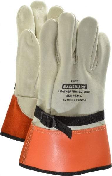Salisbury by Honeywell - Size 2XL (11), 12" Long, Cowhide Leather Protector - Not for Electrical Protection (ASTM F696-02), Wear Over Rubber Insulating Gloves, ASTM F496 - Americas Industrial Supply
