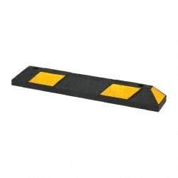 PRO-SAFE - 72" Long x 6" Wide x 4" High, Parking Curb - Black & Yellow, Rubber - Americas Industrial Supply