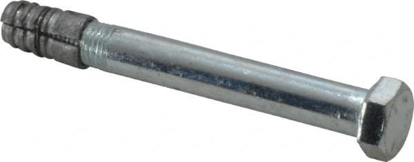 Made in USA - 3/8" Diam, 3/8" Drill, 3" OAL, Taper Bolt Concrete Anchor - Grade 5 Steel, Zinc-Plated Finish, Hex Head, Hex Drive - Americas Industrial Supply