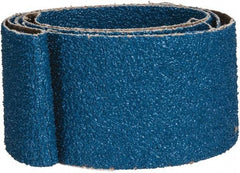 Made in USA - 2" Wide x 48" OAL, 36 Grit, Zirconia Alumina Abrasive Belt - Zirconia Alumina, Very Coarse, Coated, X Weighted Cloth Backing - Americas Industrial Supply