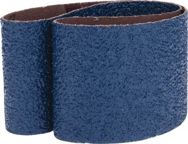 Made in USA - 3" Wide x 24" OAL, 24 Grit, Zirconia Alumina Abrasive Belt - Zirconia Alumina, Very Coarse, Coated, X Weighted Cloth Backing - Americas Industrial Supply
