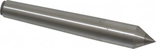 Made in USA - Carbide-Tipped Alloy Steel Standard Point Solid Dead Center - 1MT Morse Taper, 3-5/16" OAL - Americas Industrial Supply