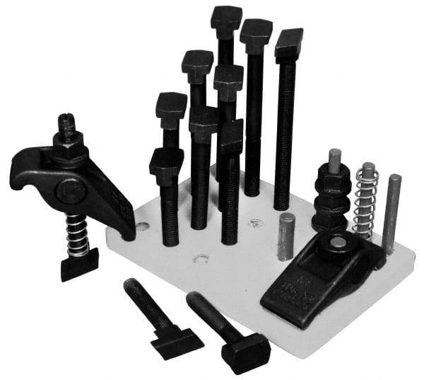 Value Collection - 3/4" Stud, 5-1/2" Max Clamping Height, Steel Strap Clamp Assembly - 2-7/16" Strap Thickness, 3-1/8" Strap Width - Americas Industrial Supply