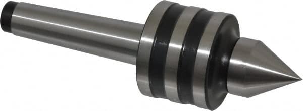 Interstate - MT2 Taper Shank, 1-39/64" Head Diam 756 Lb Capacity Live Center - 1-1/4" Head Length, 15/16" Point Diam, 1-11/32" Point Len, 260 Lb Max Workpc, 5-21/64" OAL, Standard Point - Americas Industrial Supply
