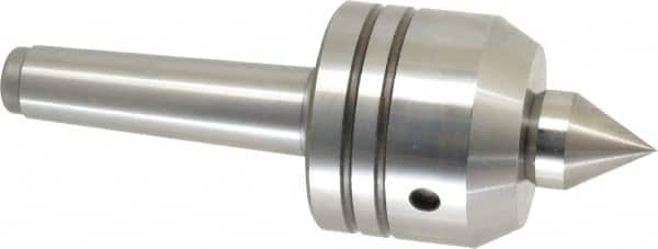 Royal Products - MT3 Taper Shank, 2-3/8" Head Diam 1,640 Lb Capacity Live Center - 5,000 Max RPM, 2.07" Head Length, 1" Point Diam, 1-1/4" Point Len, 500 Lb Max Workpc, 6-13/16" OAL, Changeable Standard Point - Americas Industrial Supply