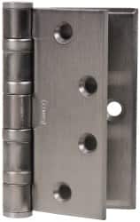 Stanley - 4-1/2" Long Steel Commercial Hinge - Satin Chrome Finish, 5 Knuckles, 7 Holes - Americas Industrial Supply