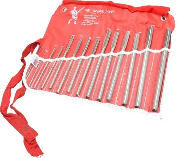 Made in USA - 0.124" to 0.501", Chucking Reamer Set - Straight Flute, Right Hand Cut, 14 Pieces - Americas Industrial Supply