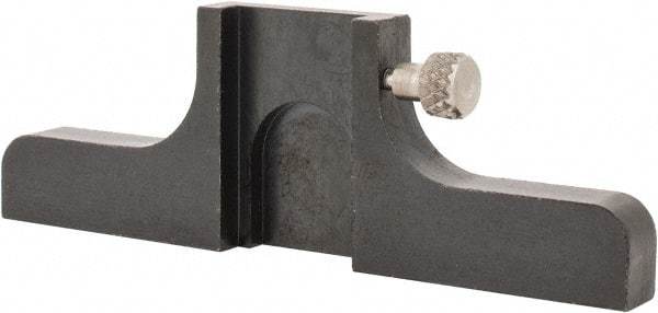 Made in USA - 3" OAL, Black Oxide Steel Caliper Depth Attachment - 1 Piece, 0.62" Slot Width, For Use with 4-6" Calipers - Americas Industrial Supply