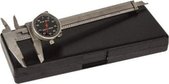 Value Collection - 0" to 4" Range, 0.001" Graduation, 0.1" per Revolution, Dial Caliper - Black Face, 1.18" Jaw Length - Americas Industrial Supply
