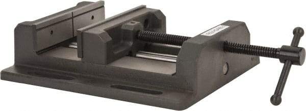 Palmgren - 8" Jaw Opening Capacity x 2" Throat Depth, Horizontal Drill Press Vise - 8" Wide Jaw, Stationary Base, Standard Speed, 15-1/2" OAL x 3-9/16" Overall Height - Americas Industrial Supply