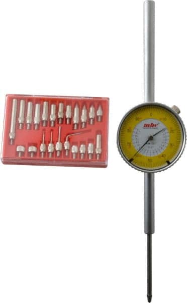 Value Collection - 23 Piece, 4-48 Inch Thread, Steel, 2 Inch Dial Indicator and Point Kit - Use With AGD Indicators - Americas Industrial Supply