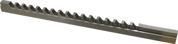 Dumont Minute Man - 3/8" Keyway Width, Style D, Keyway Broach - High Speed Steel, Bright Finish, 9/16" Broach Body Width, 1" to 6" LOC, 13-7/8" OAL, 7,000 Lbs Pressure for Max LOC - Americas Industrial Supply