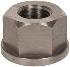Gibraltar - 1-8, 2" Flange Diam, 1-1/4" High, 1-5/8" Across Flats, Flange Nut - Grade 303 Stainless Steel, 1/4" Flange Height - Americas Industrial Supply