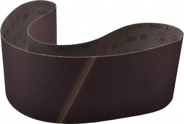 3M - 6" Wide x 54-1/2" OAL, 80 Grit, Aluminum Oxide Abrasive Belt - Aluminum Oxide, Medium, Coated, X Weighted Cloth Backing, Series 341D - Americas Industrial Supply