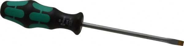 Wera - 230mm OAL Standard Slotted Screwdriver - Round Shank, Ergonomic Handle - Americas Industrial Supply