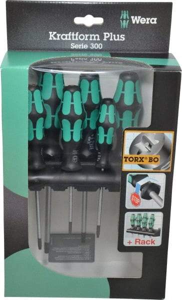 Wera - 6 Piece T10 to T40 Micro Handle Torx Driver Set - T10, T15, T20, T25, T30, T40 - Americas Industrial Supply