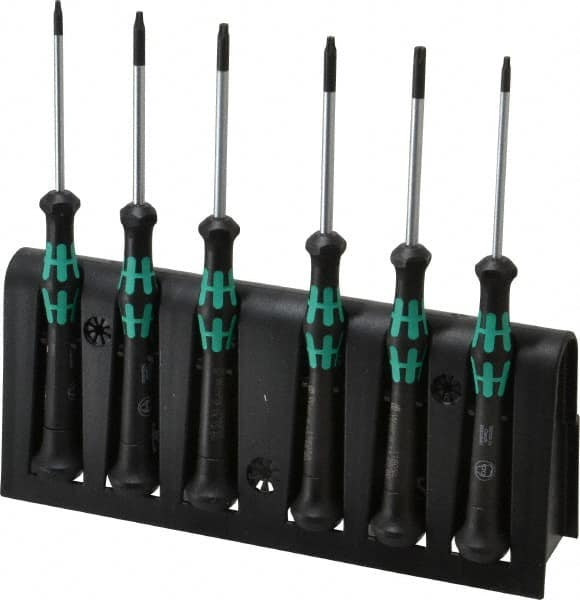 Wera - 6 Piece T7 to T20 Micro Handle Torx Driver Set - T7, T8, T9, T10, T15, T20 - Americas Industrial Supply