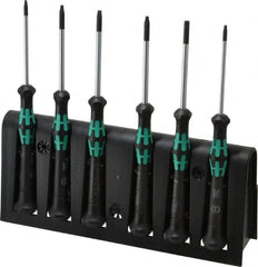 Wera - 6 Piece T7 to T20 Micro Handle Torx Driver Set - T7, T8, T9, T10, T15, T20 - Americas Industrial Supply