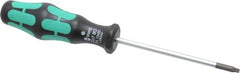Wera - T10 Torx Driver - 3-3/16" Blade Length, 6-1/4" OAL, Ergonomic Handle - Americas Industrial Supply