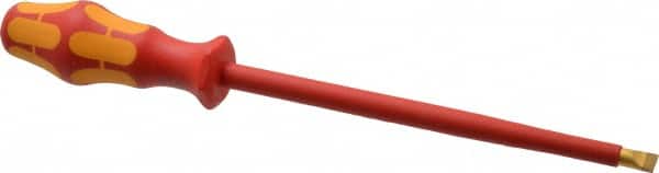 Wera - 312mm OAL Standard Slotted Screwdriver - Round Shank, Ergonomic Handle - Americas Industrial Supply
