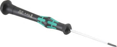 Wera - #00, 6-1/8" OAL, Electronic/Electrostatic Phillips Screwdriver - 2-3/8" Blade Length, Round Shank, Ergonomic Handle - Americas Industrial Supply