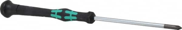Wera - #1, 6-1/8" OAL, Electronic/Electrostatic Phillips Screwdriver - 3-1/8" Blade Length, Round Shank, Ergonomic Handle - Americas Industrial Supply