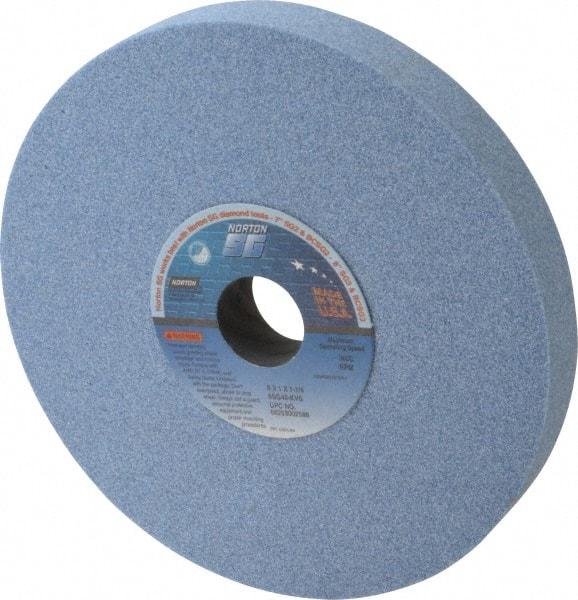 Norton - 8" Diam x 1-1/4" Hole x 1" Thick, K Hardness, 46 Grit Surface Grinding Wheel - Ceramic, Type 1, Coarse Grade, 3,600 Max RPM, Vitrified Bond, No Recess - Americas Industrial Supply