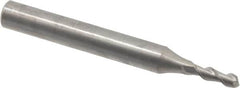 SGS - 3mm, 8mm LOC, 6mm Shank Diam, 52mm OAL, 2 Flute, Solid Carbide Square End Mill - Single End, Uncoated, Spiral Flute, 45° Helix, Centercutting, Right Hand Cut, Right Hand Flute, Series 44 - Americas Industrial Supply
