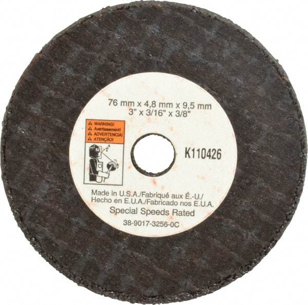 3M - 3" Aluminum Oxide Cutoff Wheel - 3/16" Thick, 3/8" Arbor, 20,375 Max RPM, Use with Die Grinders - Americas Industrial Supply