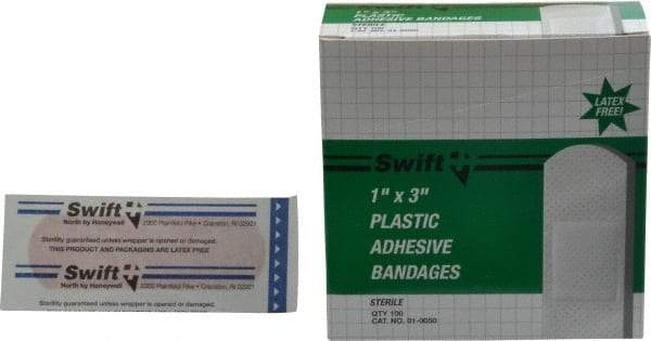 North - 3" Long x 1" Wide, General Purpose Self-Adhesive Bandage - Beige, Plastic Bandage - Americas Industrial Supply