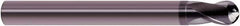 SGS - 2mm Diam, 2mm LOC, 2 Flute Solid Carbide Ball End Mill - AlTiN Finish, Single End, 76mm OAL, 6mm Shank Diam, Spiral Flute - Americas Industrial Supply