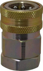 Parker - 3/4 Thread Steel Hydraulic Hose Valved Coupler - 3,500 psi, 52 GPM - Americas Industrial Supply