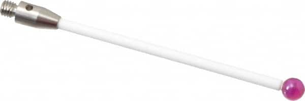 Renishaw - 0.1575 Inch Ball Diameter, Ceramic Stem, M3 Thread, Ruby Point Ball Tip CMM Stylus - 1.811 Inch Working Length, 0.0787 Inch Stem Diameter, 1.9685 Inch Overall Length - Americas Industrial Supply