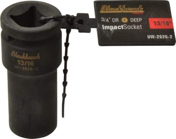 Blackhawk by Proto - 3/4" Drive 13/16" Deep Impact Socket - 6 Points, 3-1/4" OAL - Americas Industrial Supply