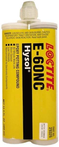 Loctite - 400 mL Cartridge Two Part Epoxy - 60 min Working Time, 3,110 psi Shear Strength, Series E-60NC - Americas Industrial Supply