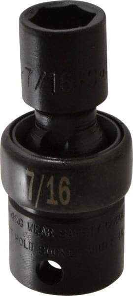 SK - 3/8" Drive 7/16" Standard Universal Impact Socket - 6 Points, 2-1/8" OAL - Americas Industrial Supply