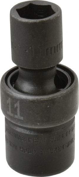 SK - 3/8" Drive 11mm Standard Universal Impact Socket - 6 Points, 2-1/8" OAL - Americas Industrial Supply