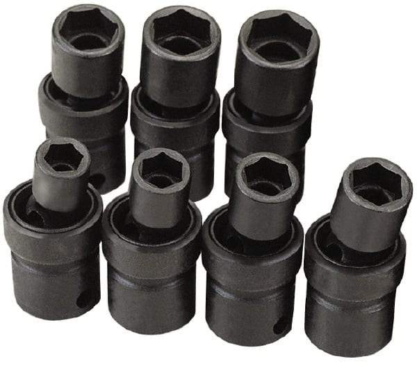 SK - 3/8" Drive 15mm Standard Universal Impact Socket - 6 Points, 2-1/4" OAL - Americas Industrial Supply