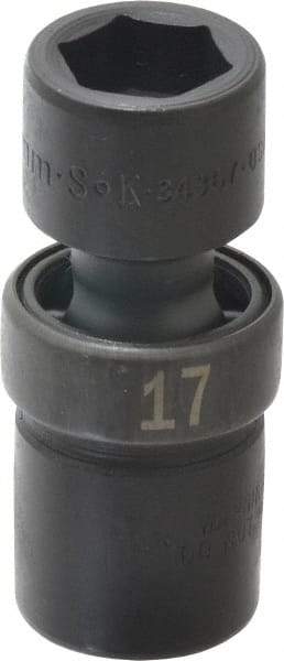SK - 1/2" Drive 17mm Standard Universal Impact Socket - 6 Points, 2-51/64" OAL - Americas Industrial Supply