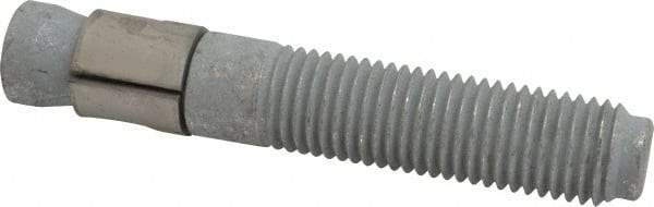Made in USA - 1" Diam, 1" Drill, 6" OAL, 1-1/8" Min Embedment Wedge Expansion Concrete Anchor - Grade 5 Steel, Galvanized Finish, Hex Nut Head, Hex Drive, 3-1/8" Thread Length - Americas Industrial Supply