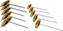 Wiha - 10 Piece T-Handle Ball End Hex Key Set - Hex Range 5/32 to 3/8", Chrome Vanadium Molybdenum - Americas Industrial Supply
