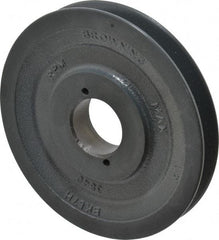 Browning - 1 Groove, 3/8 to 1-1/2 Bore Diam, 6.45" Outside Diam, QD Bushed V Belt Sheave - 5.7 A Diam Belt Pitch - Americas Industrial Supply