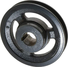 Browning - 1" Bore, 1-5/32 Long, 5.1" Outside Diam, Finished Bore Single Groove V Belt Sheave - 3/4" Wide, 4.36" Pitch Diam of 3L Belt, 4.7" Pitch Diam of 4L Belt - Americas Industrial Supply