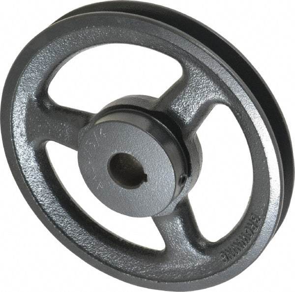 Browning - 3/4" Bore, 1-5/32 Long, 6-1/4" Outside Diam, Finished Bore Single Groove V Belt Sheave - 3/4" Wide, 5.66" Pitch Diam of 3L Belt, 6" Pitch Diam of 4L Belt - Americas Industrial Supply