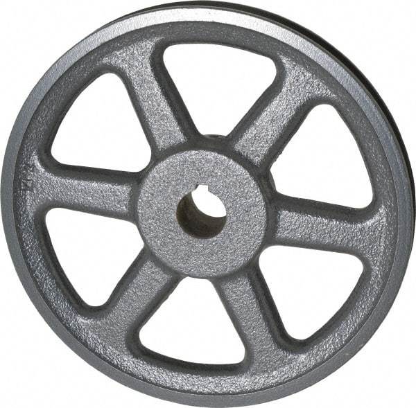 Browning - 1" Bore, 1-15/32 Long, 8-1/4" Outside Diam, Finished Bore Single Groove V Belt Sheave - 3/4" Wide, 7.66" Pitch Diam of 3L Belt, 8" Pitch Diam of 4L Belt - Americas Industrial Supply