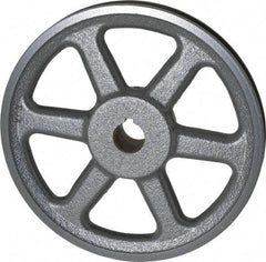 Browning - 1" Bore, 1-15/32 Long, 8-1/4" Outside Diam, Finished Bore Single Groove V Belt Sheave - 3/4" Wide, 7.66" Pitch Diam of 3L Belt, 8" Pitch Diam of 4L Belt - Americas Industrial Supply