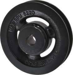 Browning - 5/8" Bore, 1-5/32 Long, 5" Outside Diam, Finished Bore Single Groove V Belt Sheave - 7/8" Wide, 4.4 Belt Pitch B, 4" Pitch Diam of 4L Belt - Americas Industrial Supply