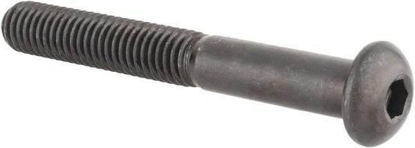 Made in USA - 3/8-16 UNC Hex Socket Drive, Button Screw - Alloy Steel, Black Oxide Finish, Fully Threaded, 3" Length Under Head - Americas Industrial Supply