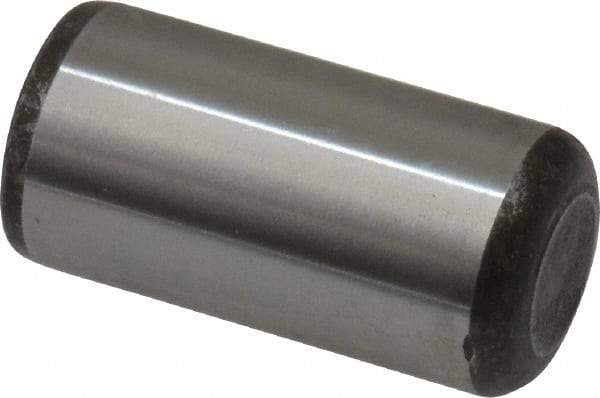 Made in USA - 5/8" Diam x 1-1/4" Pin Length Grade 8 Alloy Steel Standard Dowel Pin - Bright Finish, C 47-58 & C 60 (Surface) Hardness, 46,000 Lb (Single Shear), 92,000 Lb (Double Shear) Breaking Strength, 1 Beveled & 1 Rounded End - Americas Industrial Supply